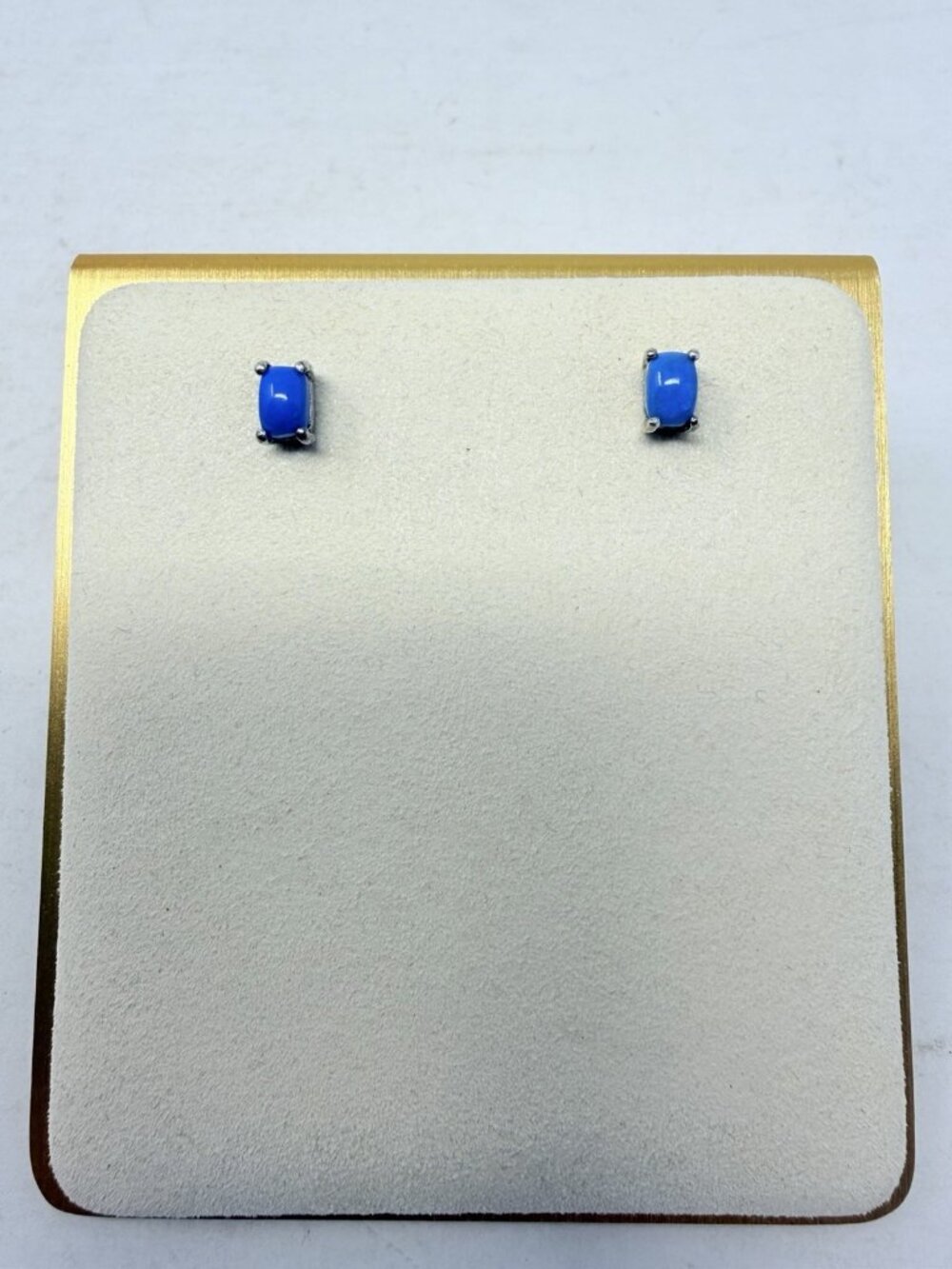 Shop LC Blue Ceruleite Platinum Over Sterling Silver Stud Earrings 0.84 cts 5537